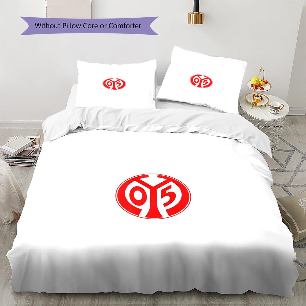 FSV Mainz 05 Pattern Bedding Quilt Set Home Decoration Gift (1 * duvet cover + 2 * pillowcase without core)