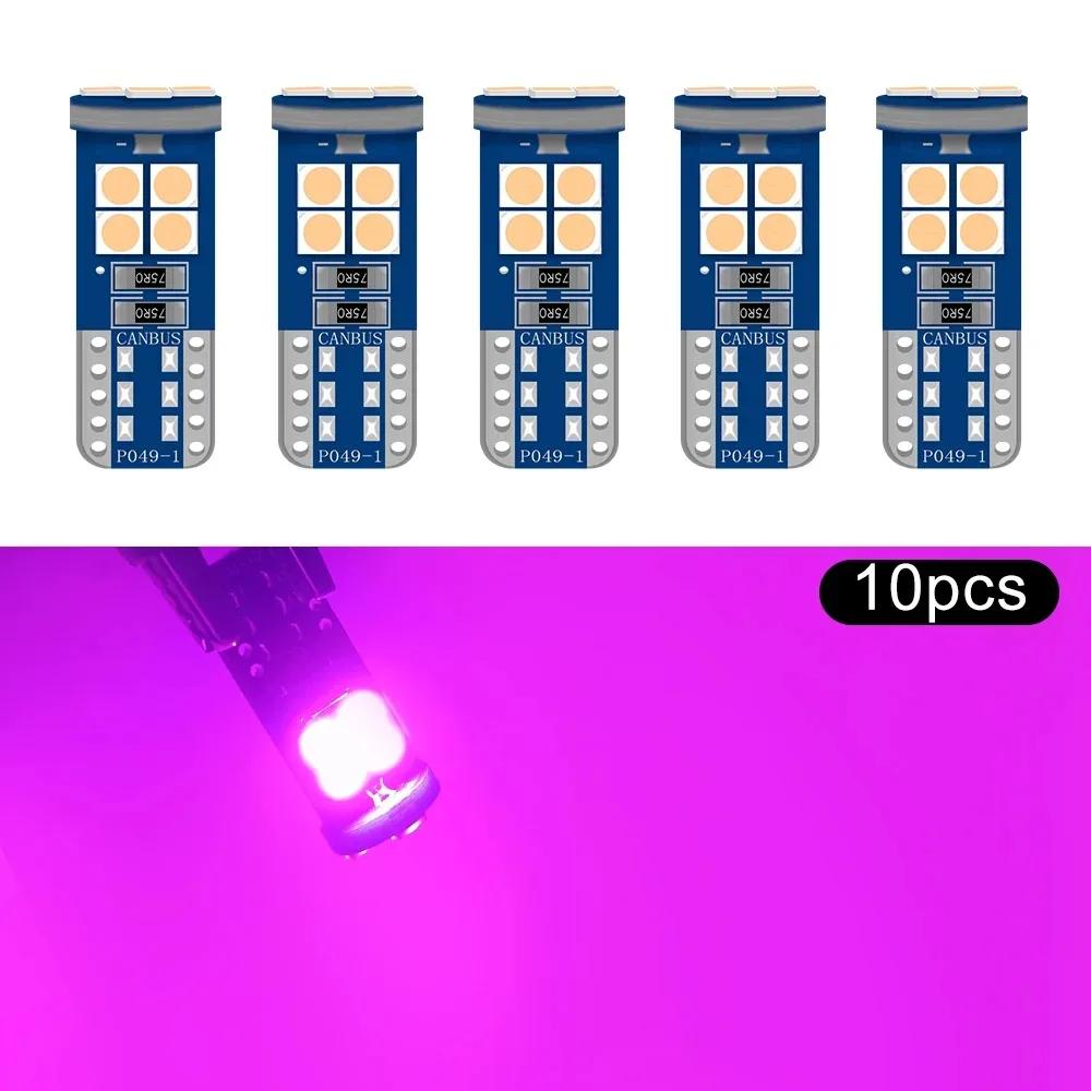 5 шт./10 шт./15 шт. Светодиодные лампы T10 W5W HD 168 194 12 В для освещения салона, купола, чтения, багажника, номерного знака, двери. Белый, синий, розовый