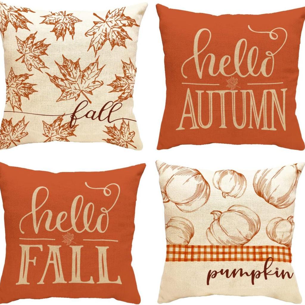 Подушка на День Благодарения с тыквой, Наволочка, Осенний растительный цветочный принт, Наволочка для дома, гостиной, дивана