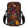 Vintage Botanical Mushroom Acorn Forest Print Crossbody Phone Bag, Autumn Woodland Theme Mini Shoulder Purse, Festive Holiday Gift Travel Pouch