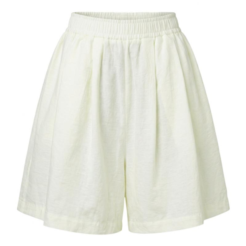 Shop Women Waistband Pocket Pleat Loose Fit Lightweight Shorts Black Mr Wpt