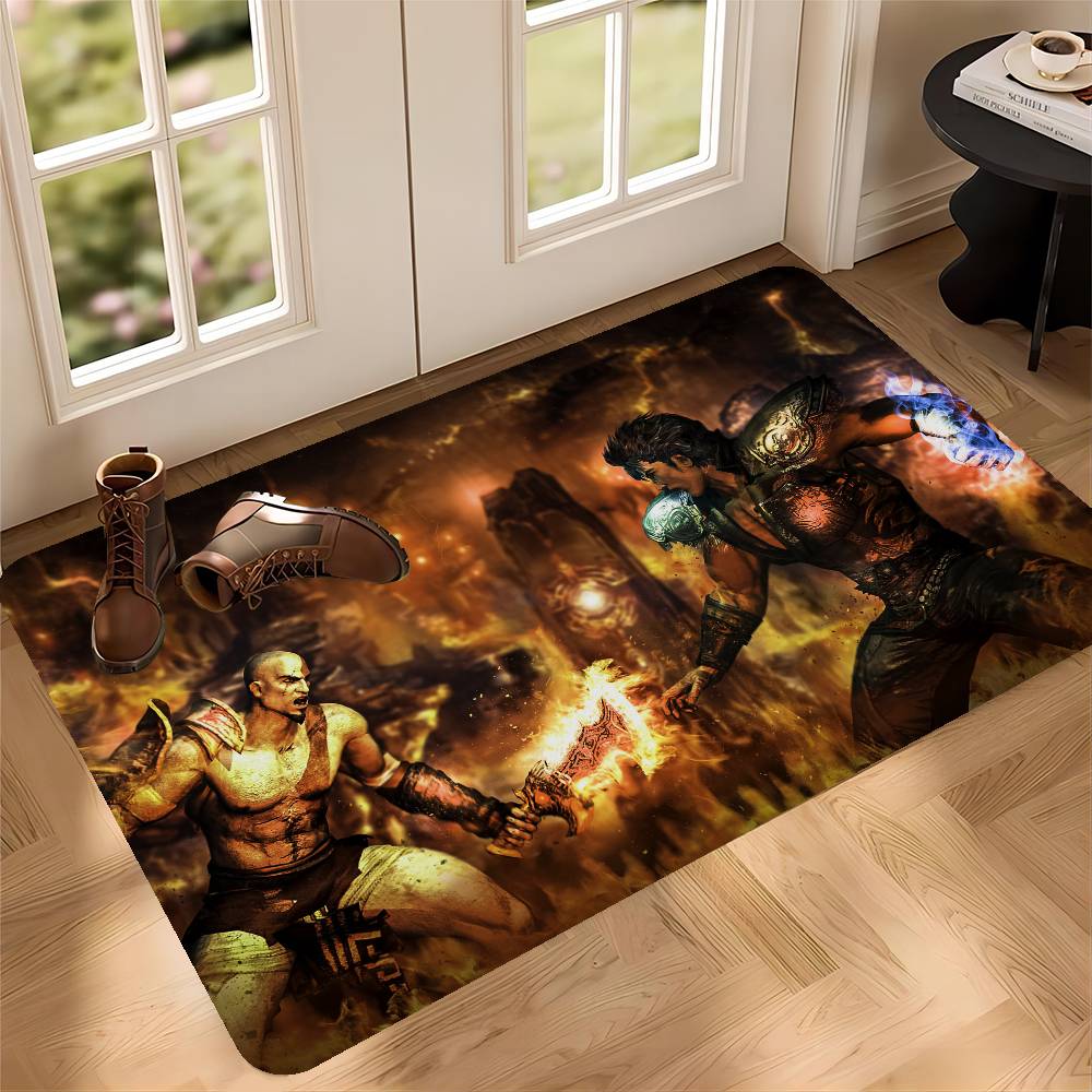 H-Hokuto no Ken Hallway Carpet Washable Non-Slip Living Room Sofa Chairs Area Mat Kitchen Doormat Area Rug