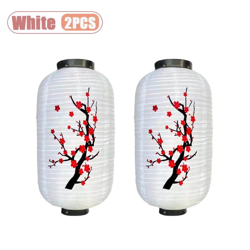 2-10PCS Waterproof Silk Cloth Winter Melon Lantern Foldable Japanese Korean Style with Plum Blossom for Outdoor Party Decoration