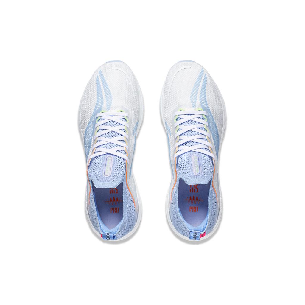 New LINING YueYing 3.0 Pro Running Shoes Men Low Top Standard White/Glacier Blue ARHU001-1