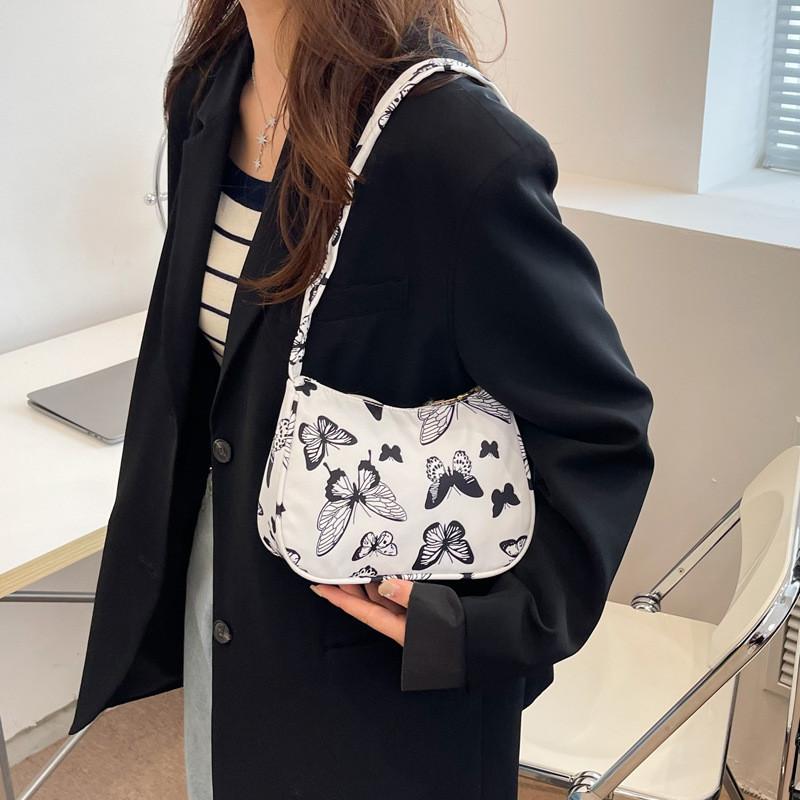 Trendy Mini Tote Bag Urban Minimalist Style Pillow Shape Zipper Soft Polyester