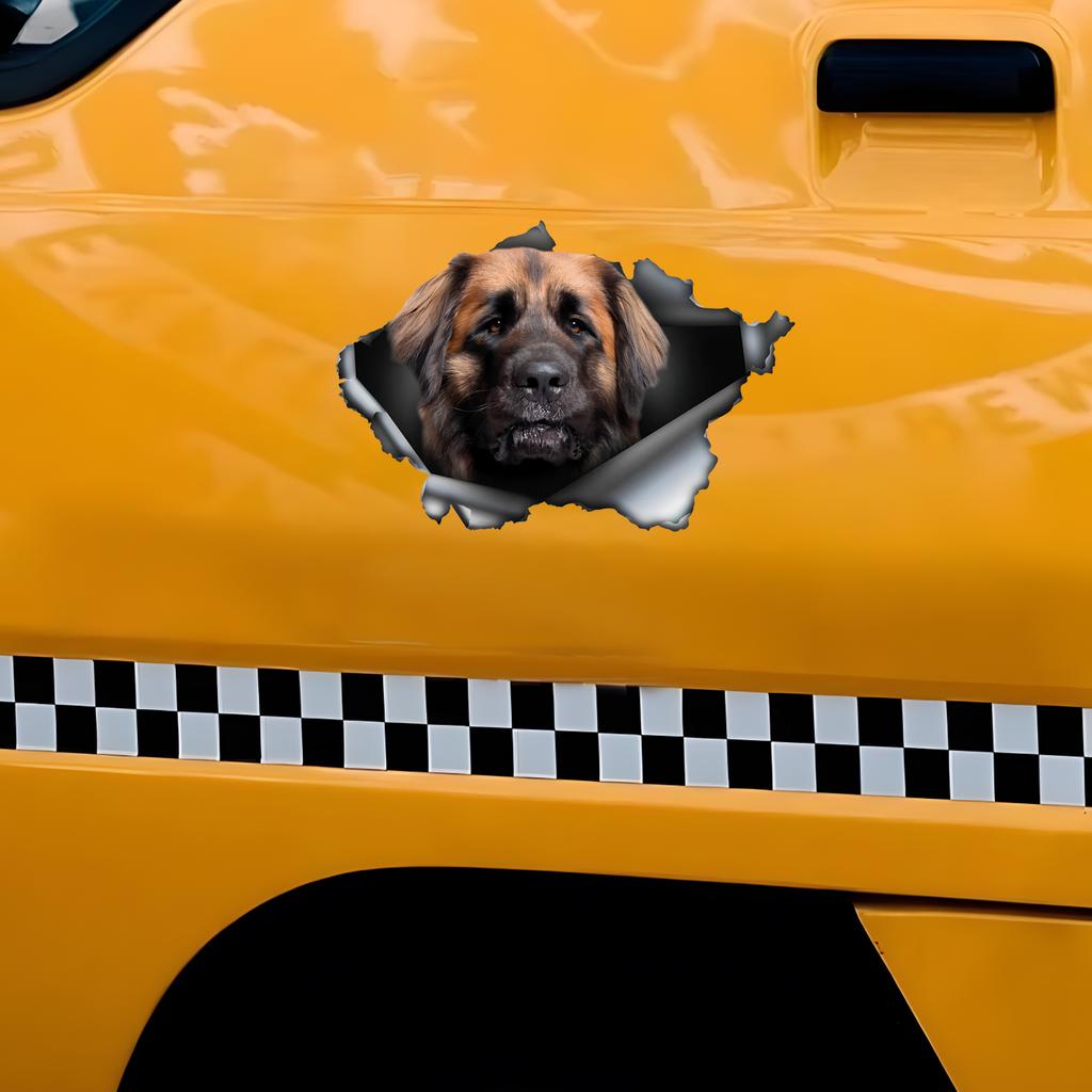 Leonberger Car Stickers, Waterproof Pvc Animal Decals With 3D Effect, Block Scratches and Increase Fun Auto Parts