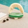 yangyizhi Baby Swim Ring with Canopy, Inflatable Striped Pool Float for Toddler Boys Girls, UV Sun Protection Swimming Safety Seat, Handle