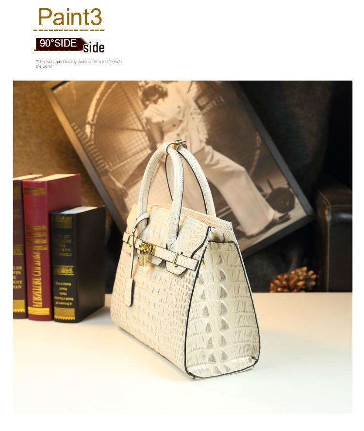 Европейская и американская платиновая сумочка с узором крокодила 2025 года – большая, стильная, прочная кожаная сумка для женщин