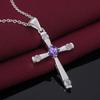 925 Sterling Silver Cross Pendant Diamond Necklace for Women Holiday Gifts Luxury Designer Party Wedding Crystals Jewelry