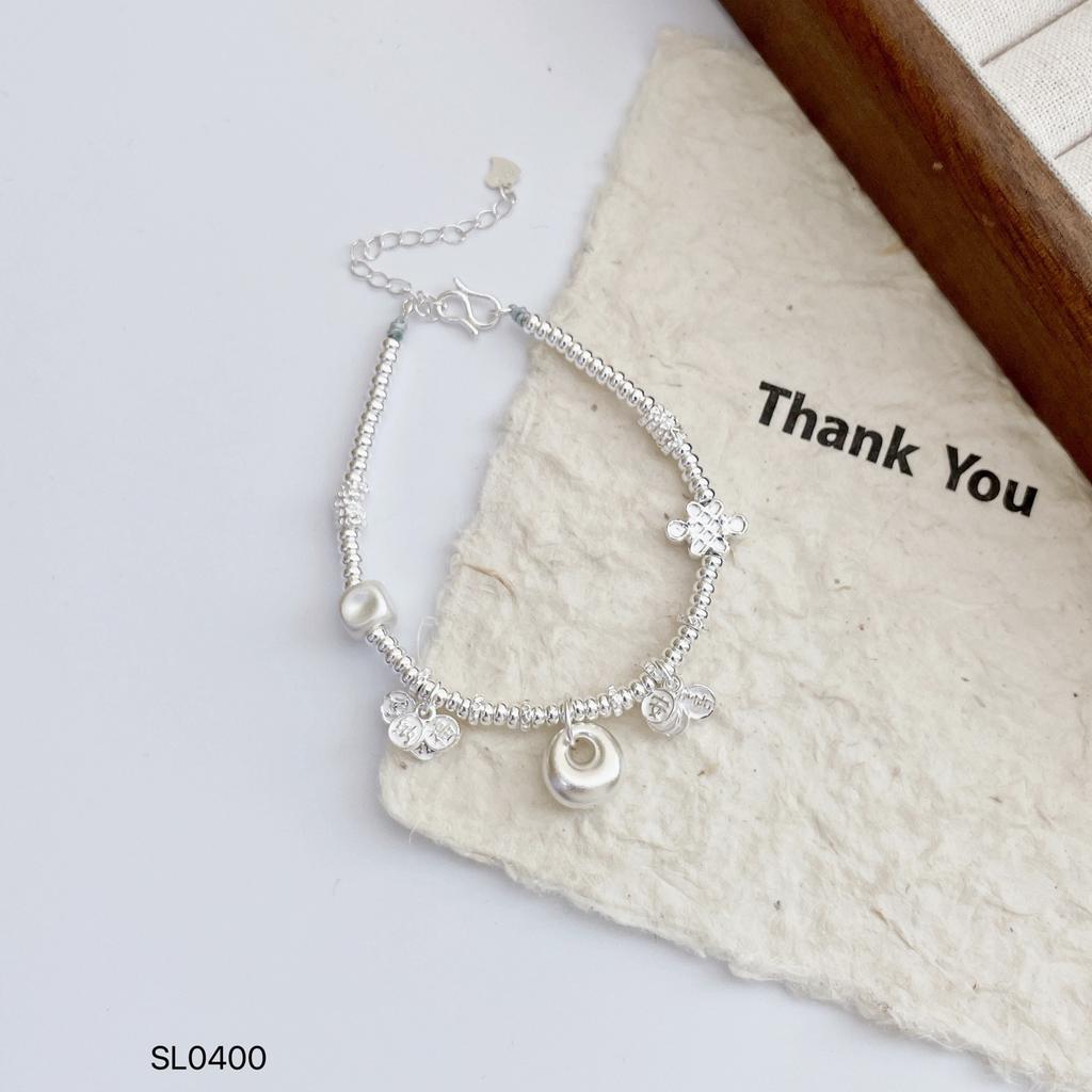 Pure Silver 999 Wheel Entanglement Chinese Knot Weight Bracelet