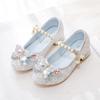 Girls' Princess Butterfly Crystal High Heel Shoes - Spring & Autumn Fashion Leather