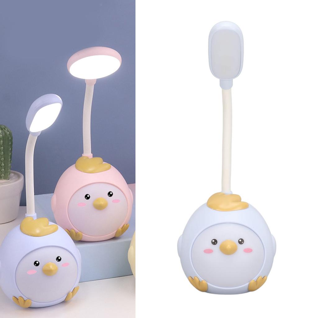 LED Desk Lamp USB Charging Eye Flexible Color Night Light with Cute Chicken Base
