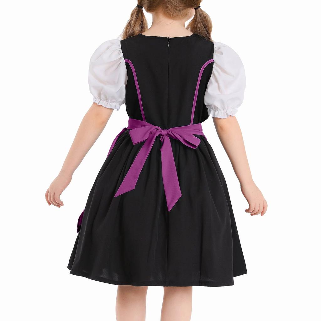 Винтажное платье для девочки однотонное лоскутное платья для косплея