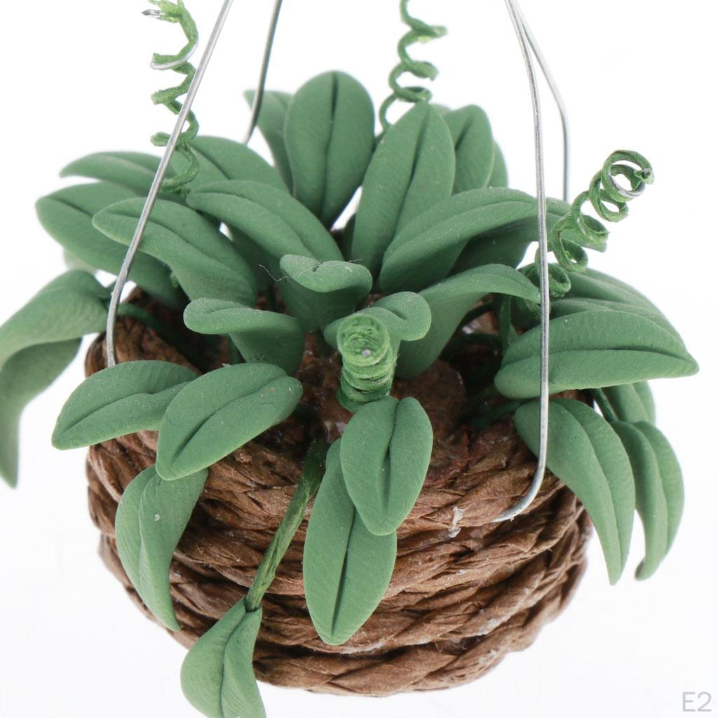 Миниатюрные аксессуары для кукольного домика: глиняные растения с подвесным горшком :Украшение кукольного дома из 12 кукол