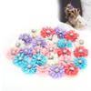 25 шт./лот, милые бантики для волос для собак и кошек, банты для ухода за волосами с цветами и резинками для домашних животных