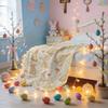 130*150cm Easter Flannel Bunny And Flower Digital Print Blanket, Bed Blanket, Small Dispenser