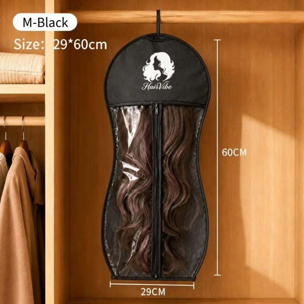 Transparent Wig Storage Bag PEVA Wig Organizer New Hanging Wig Bag Wardrobe Organization