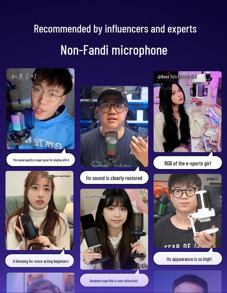 Микрофон Fifine Radiance A6 RGB для записи на настольный компьютер и телефон