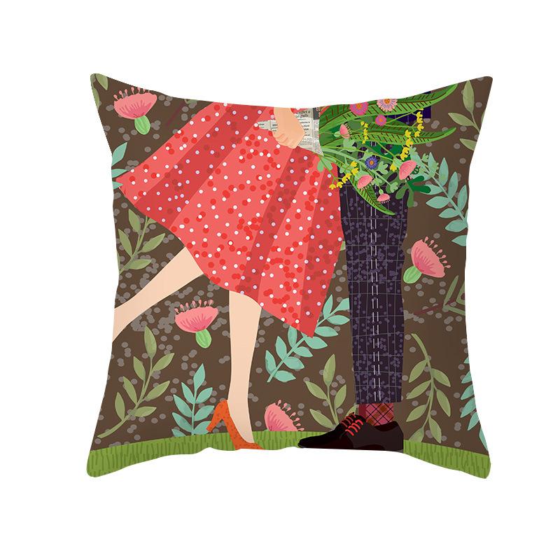 Valentine'S Day Throw Pillow Cover For Home Sofa Armrest Cover Short Plush Printed Cushion Cover For Living Room And Bedroom