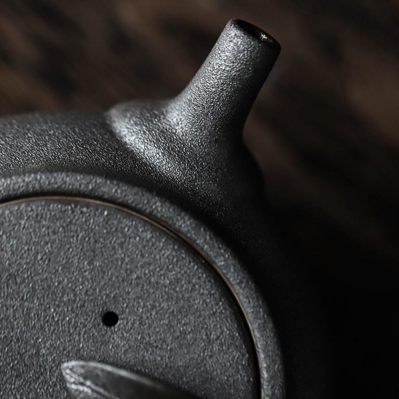 240 мл Керамический чайник с боковой ручкой Черная керамика Ретро Набор для чая Кунг-фу