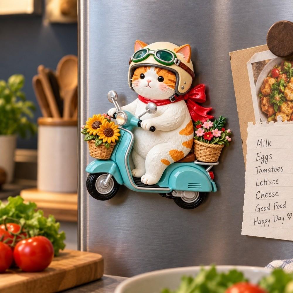 3D Relief Refrigerator Magnet Simulation Decorative Fridge Magnet Cat Fridge Magnet Kitchen Decor