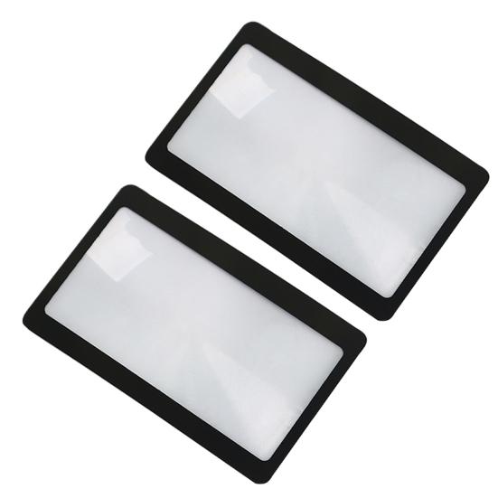 3X PVC Fresnel Lens Magnifier Pocket Credit Card Size PVC Frame Lightweight High Safety Square Lens Shape Magnifier