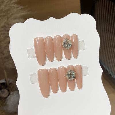 Ежедневный простой отбеливающий чай с корицей и молоком, квадратный бриллиант, универсальный маникюр, чистый телесный, съемный, носимый, броня