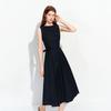 Wednesday Delight Wd_Sleeveless Fit Pleated Dress_Navy