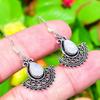 Natural Rainbow Moonstone Gemstone 925 Sterling Silver Earring 1.58" R7Y39