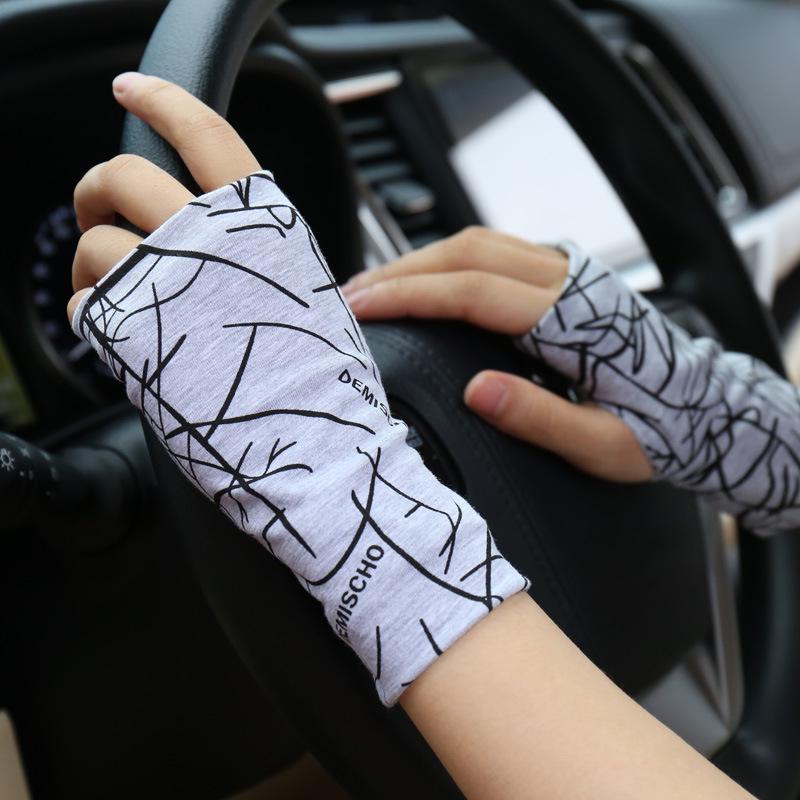 Унисекс Тонкие Хлопковые Перчатки без пальцев для защиты от солнца для летнего вождения и письма, Закрывают шрамы