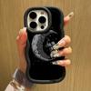 Ae97 Space Moon Astronaut Black Art Protective Phone Cases for Samsung S24 Plus S23 Ultra A14 A55 A06 Honor Motorola OnePlus Big Wave TPU Back Cover
