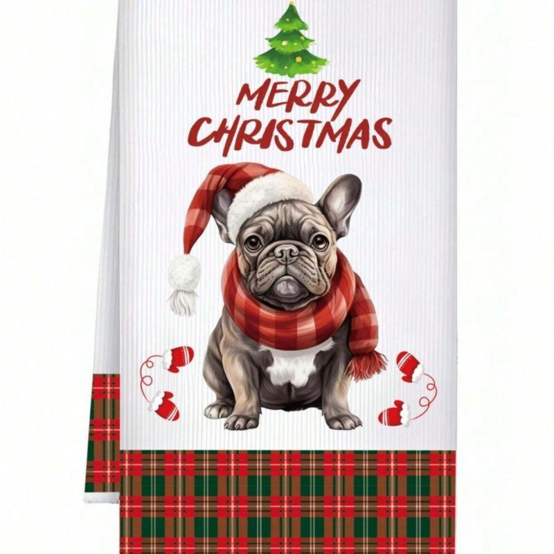 Christmas Printed Microfiber Dish Cloths, Creative Kitchen Table Cleaning Towels Christmas Home Decor