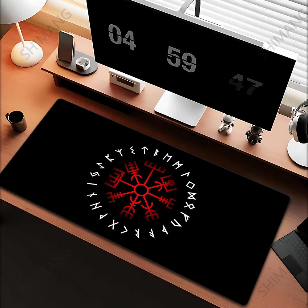 VikingVegvisir Logo Mousepad INS Tide Large Thickened Mouse Pad Oversized Gaming Keyboard Notebook Table Mat for PC Computer