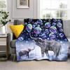 Cute Elephant Print Throw Blanket African Animals Warm Cozy Flannel Home Decor Colorful Dreamy Bubbles Pattern