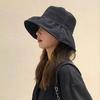 Cotton Wide Brim Sun Hat Foldable Solid Color Bucket Hat Fashion Beach Cap Woman Man