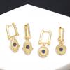 2023 New European And American Jewelry Cold Wind Devil 'S Eye Earrings Personality Fatima 'S Hand Earrings Earrings