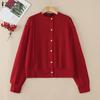 Women Casual Round Neck Solid Color Long Sleeve Sweater