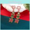 Christmas Ball Fringe Earrings With Heart Gingerbread Accents For Holiday Fashion
