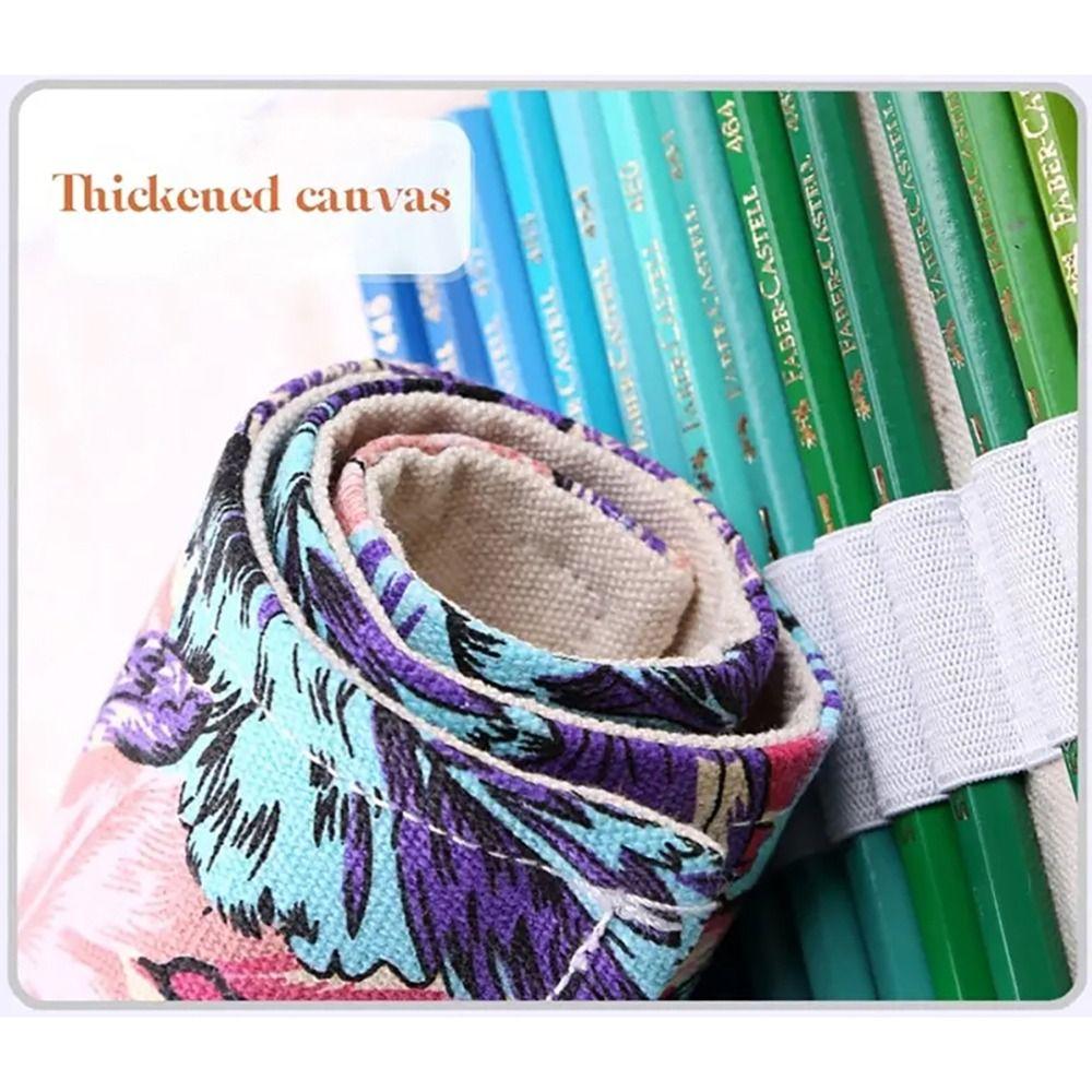 1Pcs 12/24/36/48/72 Holes Pencil Storage Bag Sketch Pencil Roll Painting Stationery