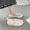 2025 весна и лето новые кружевные вышитые повседневные туфли женские дышащие марлевые чехлы для ног в студенческом стиле повседневные белые туфли