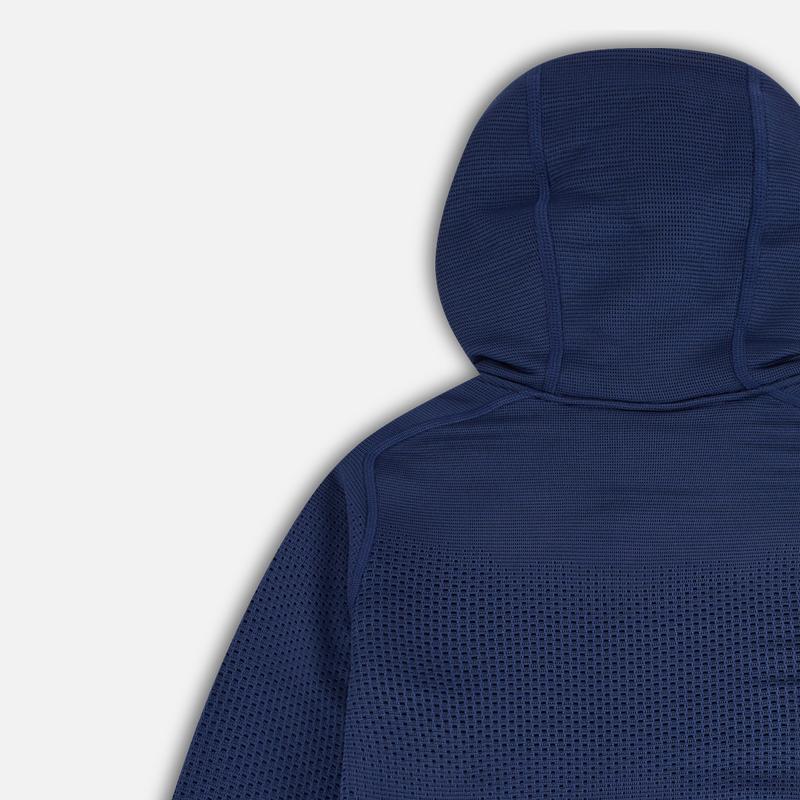 Nike Технологичные однотонные худи на молнии с капюшоном, повседневные детские куртки с длинным рукавом, темно-синие FJ6809-410
