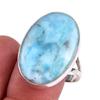 Natural Republic Larimar Gemstone Handmade 925 Solid Silver Gift Ring S.10 J4d86