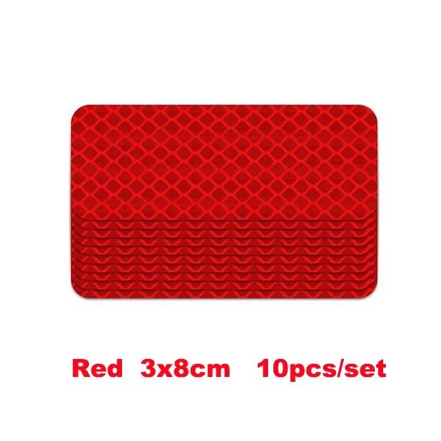 3*8см Светоотражающие наклейки на бампер автомобиля Светоотражающая предупреждающая лента Защитные светоотражающие наклейки Декали Предупреждающая лента безопасности 10шт