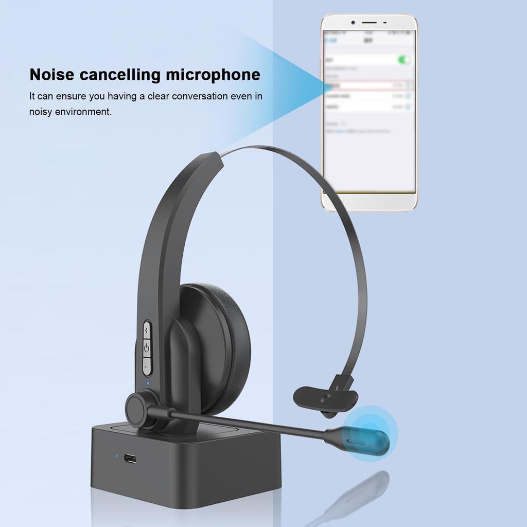 OY631 Single Ear Headset Bluetooth Headphones with Microphone Noise Cancelling Head-mounted
