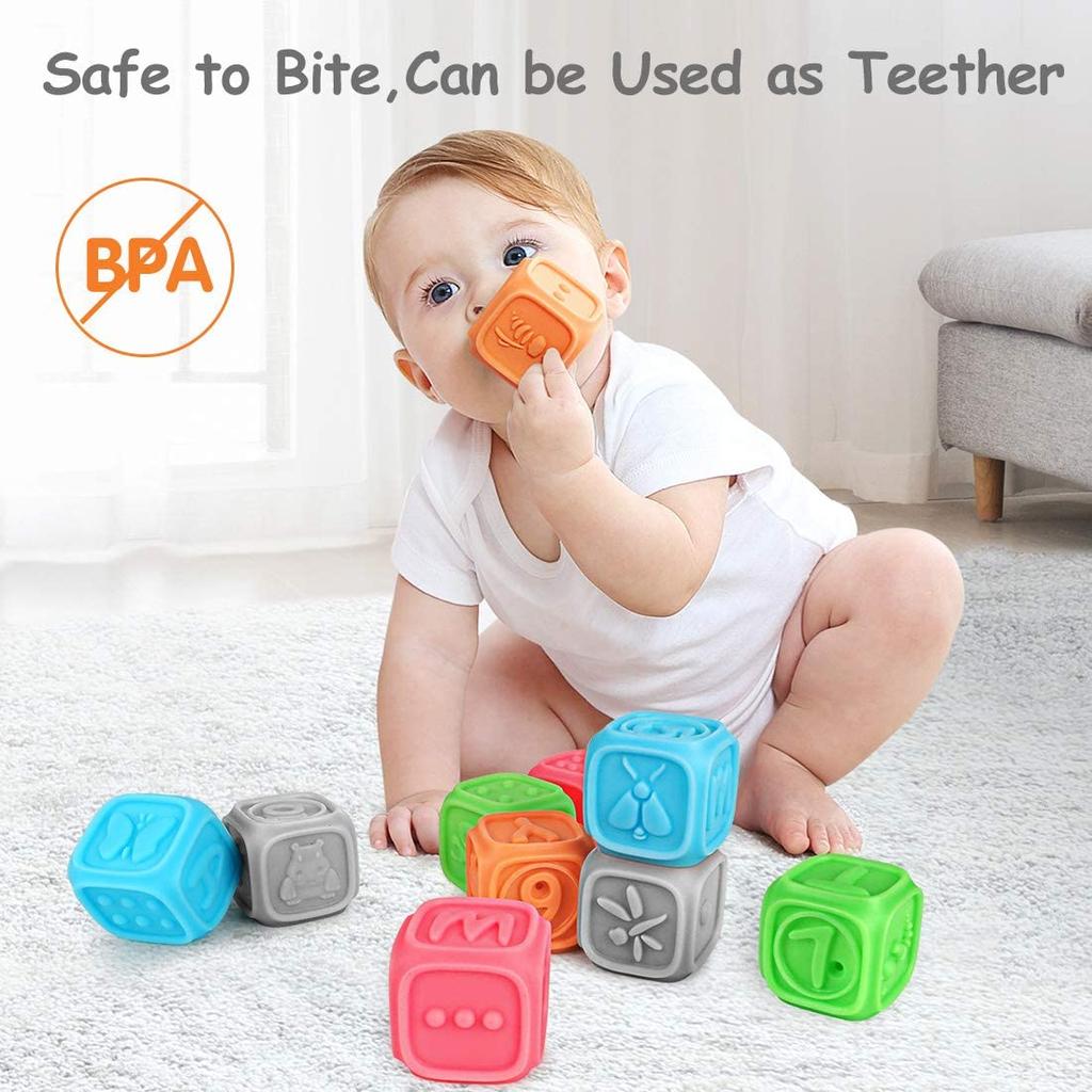 Детские кубики TUMAMA, мягкие детские строительные блоки для малышей, жевательные игрушки, развивающие детские игрушки для ванночки, игры с цифрами, фигурами, животными, буквами