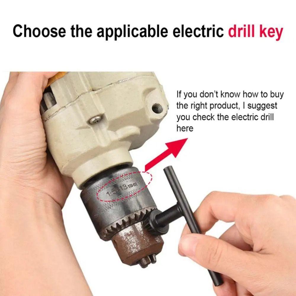 With Gum Cover Key Wrench Hand Drill Chuck Keys Durable Drill Chuck Wrench Tool Part