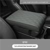 PU Leather Wave Embroider Car Armrest Mat Center Console Protection Cushion Auto Storage Box Cover Pad - Black