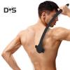2-In-1 Men Back Shaver with Silicone Long Handle Bath Shower Body Back Scrubber Hair Trimmer Ergonomic Manual Wet Dry Hair Remover Tools