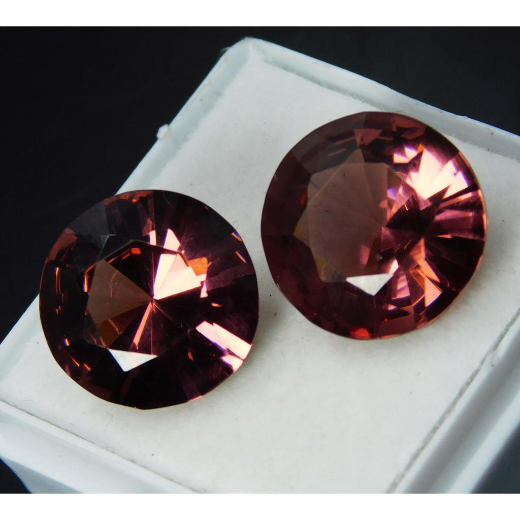 Natural Padparadscha Sapphire 19 Ct Round Pair Stunning Certified Gemstone