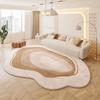 Cream Style Carpets for Living Room Irregular Shape Plush Bedroom Decor Carpet Fluffy Soft Bedside Rug Thick Washable Floor Mat